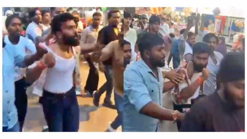 अलीगढ में सवर्ण महापंचायत के भाषण के विरोध में वाल्मीकि समाज द्वारा करणी सेना नेता की पिटाई